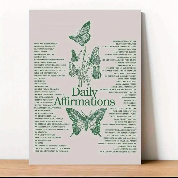 Daily Affirmations Butterfly Canvas Aesthetic Poster 🌟
